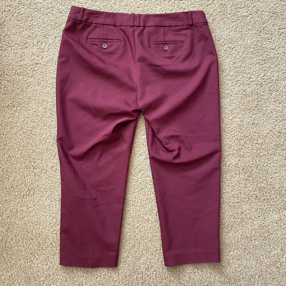 Liz Claiborne Career Classic Emma Dress Pants 14P Burgundy 36x25 NWOT Mid Rise